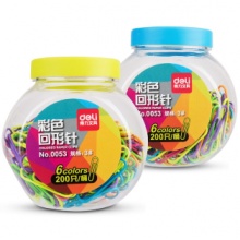 得力 彩色回形针 0053 曲别针 29mm 200枚/桶 10筒装