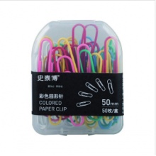 史泰博 回形针（50枚/PP盒) 50mm 炫彩色 10盒装