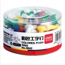 得力 彩色工字钉 0042 80枚 10盒装