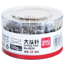 得力 大头针 0039 银色 100g/盒 10盒装