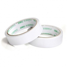得力 30407 双面胶 棉纸双面胶带 80um粘胶层 24mm*10Y （10卷起售）