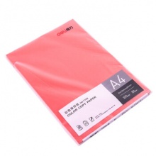 得力（deli）7758 A4 彩色复印纸 红色（100张/包，10包起送）RD.1105