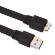 山泽（SAMZHE） 高速USB3.0移动硬盘数据线 AM/Micro B 手机数据充电连接线 扁平黑色0.6米 AP-406