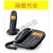 摩托罗拉CL101C 数字无绳电话机  无线座机子母机一拖一办公家用中文显示双免提套装  (黑色白色可选).wy