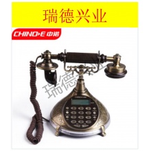 中诺 S007   电话机座机仿古电话仿古复古风情语音报号音乐保留   青铜色.wy